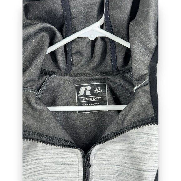 Russell Athletic Men's Size Large Gray Fusion Knit Full Zip Long Sleeve Hoodie - Picture 5 of 8